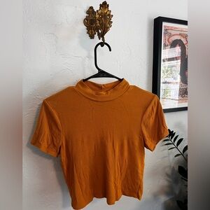 Cropped Mockneck - mustard